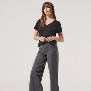 PACT Women's Charcoal Heather Split Hem Lounge Pant LARGE